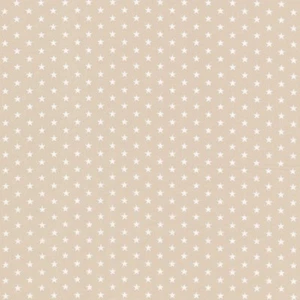 Carrie, Sterne weiß 1 cm, Baumwolle, beige, Stoff (BW16) - Bild 1 von 1