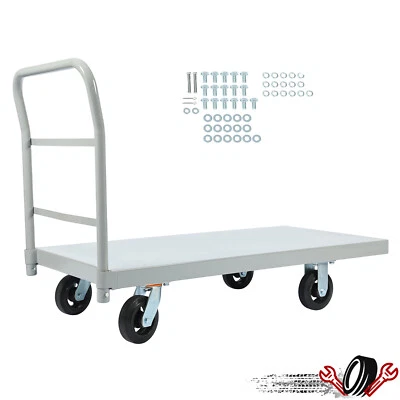Platform Hand Truck 2000lb Capacity Steel Heavy Duty Flat Dolly Cart W/ Wheels - Image 1 of 4