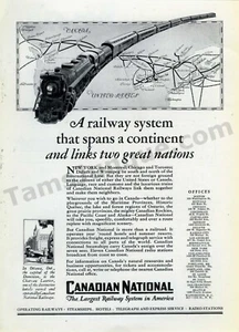 1929 Canadian National Railway Trains Eisenbahn DRUCKANZEIGE fast 100 Jahre alt (3319) - Bild 1 von 1