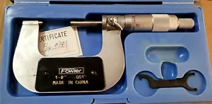 Fowler Precision Outside Inch 1-2" Micrometer #52-254-002 with Hard Case - Picture 1 of 5