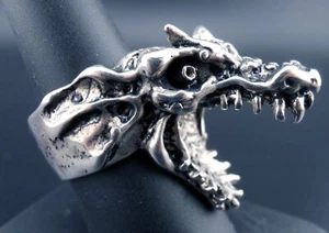 Dragon Ring Vintage Biker NEW Made In USA 1994 Medieval Draco Serpent Hydra 3d - Picture 1 of 9