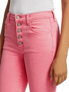 $220 Designer J BRAND Women Lillie High Rise Cropped Skinny Pink Denim Jeans 26 - Picture 1 of 8