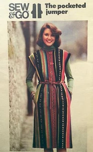 NEW & VINTAGE 1970s 'BUTTERICK' JUMPER DRESS SEWING PATTERN 5033 - SMALL - Picture 1 of 2