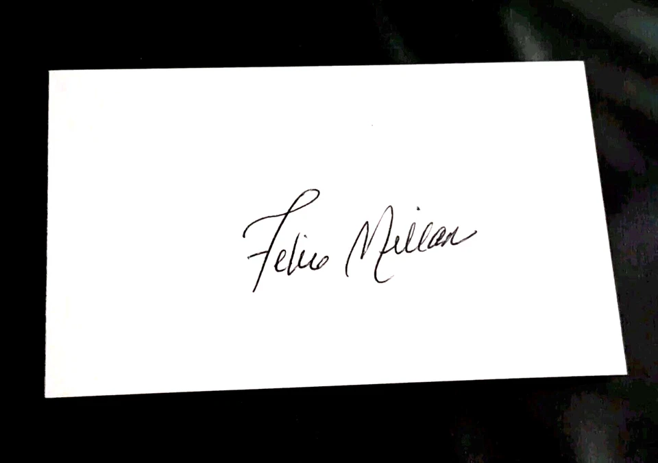 FELIX MILLAN NEW YORK METS ATLANTA BRAVES SIGNED AUTOGRAPHED INDEX CARD 3X5 - Image 1 of 1