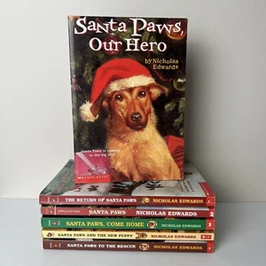 Santa Paws Books Lot Bundle x6 Vintage Christmas Childrens Dog Apple Paperback - Picture 1 of 11