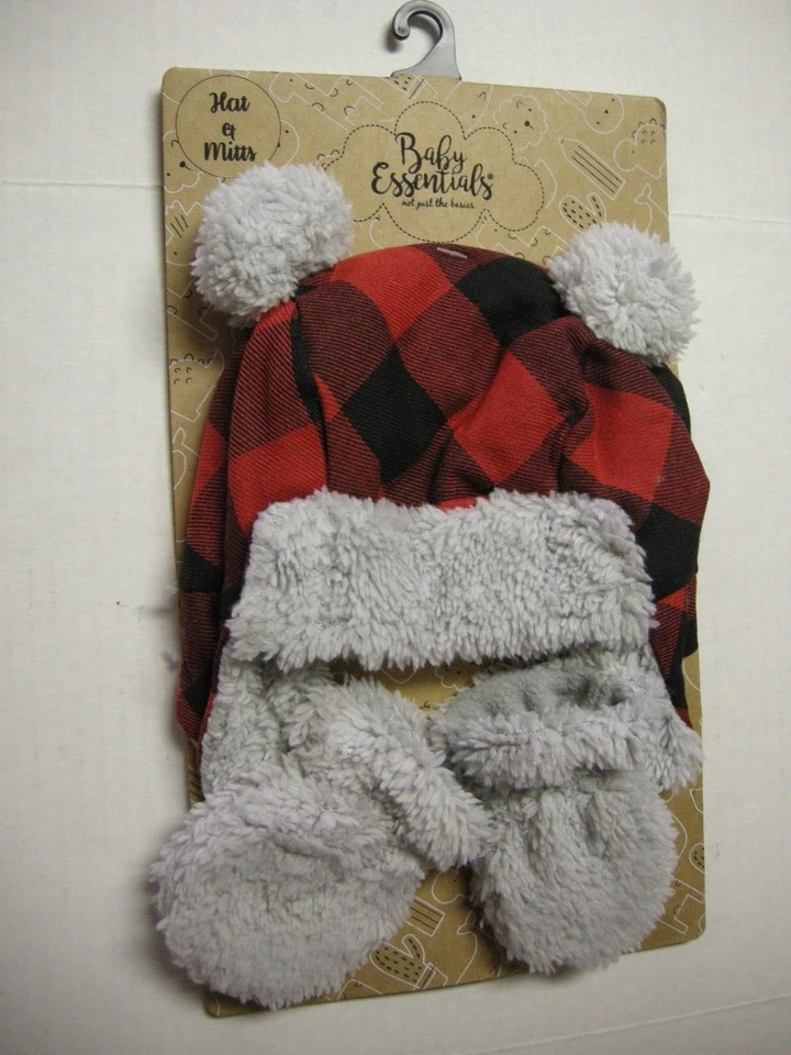 Baby Essentials Hat & Mitten Set, 2 Pieces, 3-12 Months, Brand New - Image 1 of 1