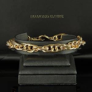 Armband Gold vergoldet Königsarmband 7mm 21cm 750 Gold 18K Damen Herren B2601 - Picture 1 of 3
