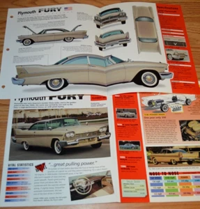 1958 Plymouth Fury Specs Info Poster Original Brochure Ad 58 - Bild 1 von 1