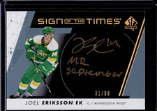 2022-23 SP Authentic Joel Eriksson Ek #SOTT-JE Sign of the Times Gold Auto /99