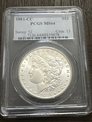 1881-CC Morgan Silver Dollar $1 - PCGS MS64 - Oh My My This Coin Is Perfect! 💦 Cover