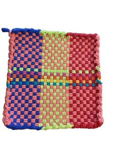 NEW! - Kitchen Potholder - Handmade by Seller! LARGE 8" Square - Multicolor - Picture 1 of 2