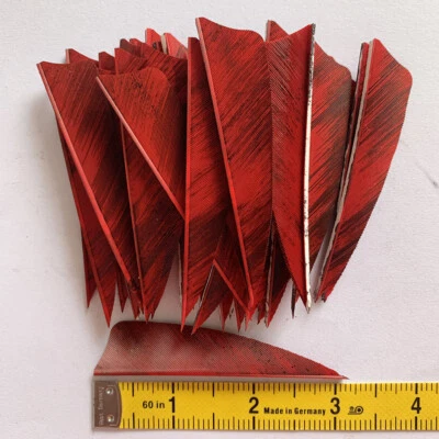 50PCS 3IN Camouflage Red Shield Turkey Feathers Archery Arrow Feather RW LW - Image 1 of 4