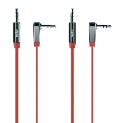 2x Belkin Klinken Kabel 3,5mm Audio Kabel Stereo AUX Anschluss gewinkelt 0,9m