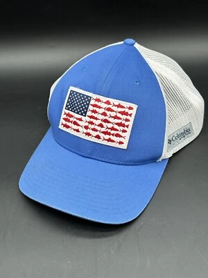 Gorra de bola Columbia PFG Fish Flag Snap Back unisex O/S en azul/blanco CU0141 Foto 1 de 4