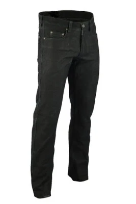 BLUESBROS. Nubuk Motorrad Lederhose-Biker,Rocker,Heavy Metal-5 Pocket Jeans Style - schwarz