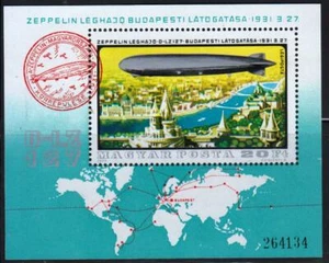 Hungría 1977 Sc.#392 Graf Zeppelin sobre Budapest hoja de recuerdo 1 sello - Imagen 1 de 1
