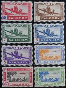 TIMBRES des COLONIES FRANÇAISES - DAHOMEY POSTE AÉRIENNE PA N°10/17 NEUF * MH - Imagen 1 de 2