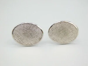 Vintage Designer Signed AVEDON 925 Sterling Silver Textured Oval Mens Cufflinks - Picture 1 of 5