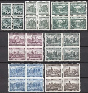 Stamp Germany Bohemia B&M Mi 055-61 Sc 26,43-8 Block 1940 WWII Buildings MNH - Picture 1 of 1