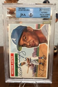 Topps 1956 Héctor López A's firmado Beckett auténtico automático certificado por la JSA - Imagen 1 de 2