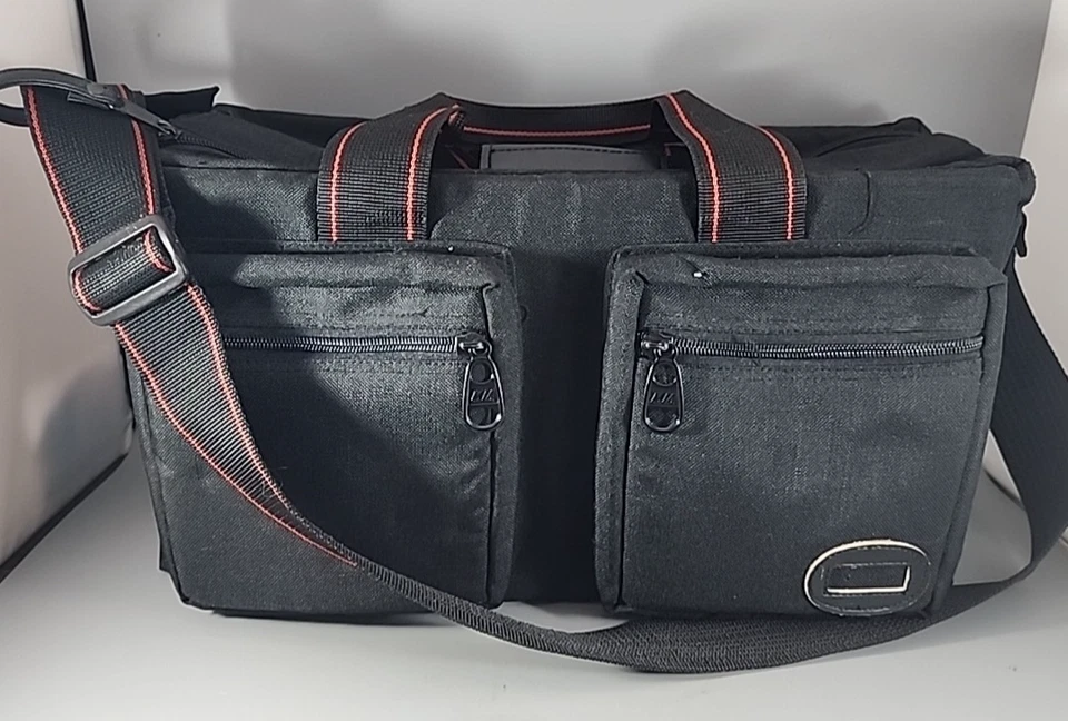 Bolso para cámara vintage de poliéster con cremallera - 16 x 7 x 9 - con bolsillos y correa para el hombro Foto 1 de 4