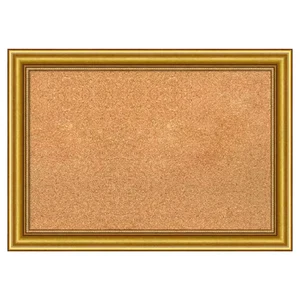 Townhouse Gold Wood Framed Natural Corkboard 28 In. X 20 In. Bulletin Board Memo - Picture 1 of 9
