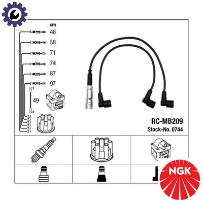 IGNITION CABLE KIT 0744 FOR MERCEDES-BENZ 123/Break/T-Model S-CLASS 2.7L 6cyl - Image 1 of 4