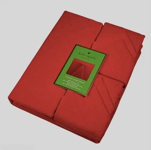 NEW Kate Spade Larabee Dot Red Holiday 9pc Tablecloth & Cloth Napkin Set 102x60” - Picture 1 of 6