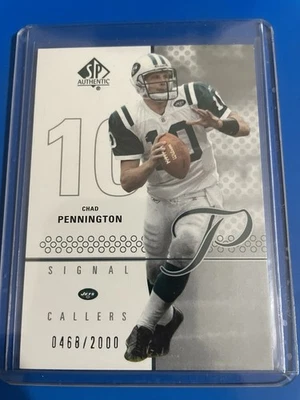 Chad Pennington 2002 Upper Deck SP Authentic Signal Callers 0468/2000 NY Jets - Image 1 of 2