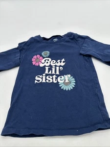 Carters Long Sleeve Shirt Youth Girl Size 4T Best Little Sister Spell Out.#25485 - Picture 1 of 8