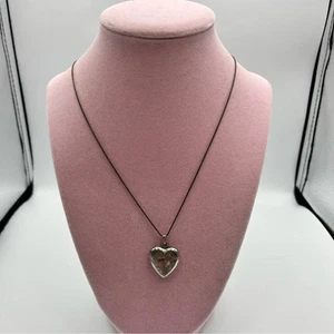 Zartes Sterling Silber Herz Medaillon Anhänger Halskette - Bild 1 von 7