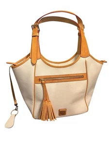 DOONEY & BOURKE Maddie White Saffiano Leather Hobo Shoulder Bag - Picture 1 of 10