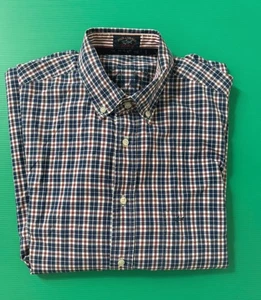 Men's Paul & Shark Yachting Shirt L Plaid Check Blue Red White Button Down - Picture 1 of 6