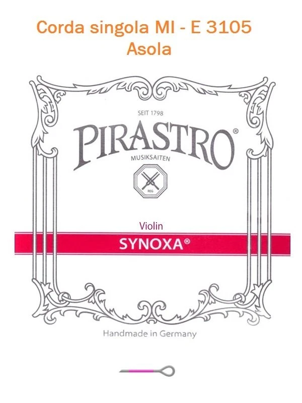 Corda singola per violino Mi - E Pirastro SYNOXA con Asola - Immagine 1 di 1