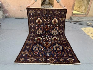 4x6 Vintage Afghan Tribal Rug, Hand-Knotted Wool Top Quality Kitchen Carpet - Picture 1 of 12