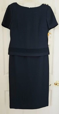 Cynthia Howie Maggy Boutique Midi 连衣裙 ~ 女式 ~ 黑色 ~ 拉链 ~ 尺寸 6 ~ 全新带标签 — 第 1/4 张图片