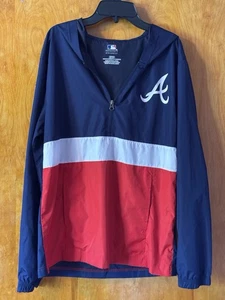 Atlanta Braves Pullover Half zip Windbreaker Jacket Genuine Merchandise, Size S - Picture 1 of 4