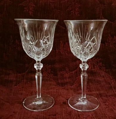 Gorham  Rosewood  Crystal Wine Glasses - Set/2 - Free Shipping  - Image 1 of 2