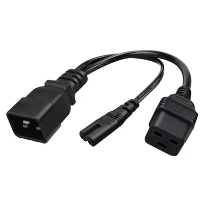 Y-splitter Power Cord C20 to C19+C7 Connector Adapter Wire Power Extender Line - Image 1 of 4