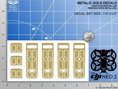 DJI Neo 2 Racing Stripes With Battery Decals Number #1-4 Choose from 10 Colors! - Image 1 of 4