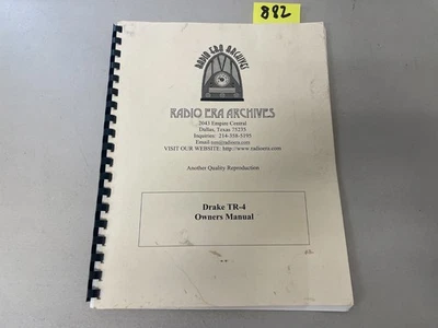Radio Era Archives Drake TR-4 Instruction Manual Book – Dallas, TX - Image 1 of 4