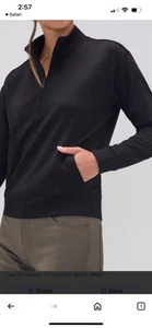 Merino Wool Base Layer Women - 100% Merino Half Zip Sweater Medium .250 Black - Picture 1 of 6