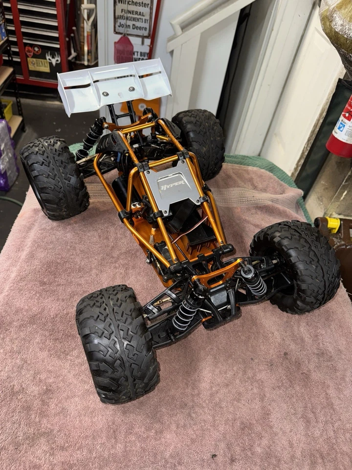 Hobao 1/8 比例超级 SS 笼无刷 Truggy 带橙色笼子/滚轮带电机! — 第 1/4 张图片