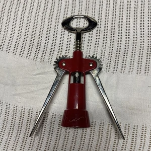 Rot XL Flügel Korkenzieher Weinöffner Tavernello Lumezzane Brevettato Italien - Bild 1 von 5