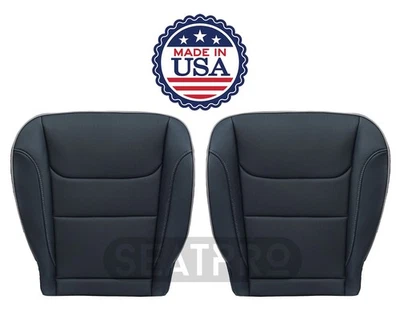 Capa de assento perfurada frontal inferior couro preta para Dodge Ram 1500 2019-2025 - Imagem 1 de 4