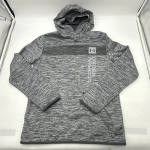 UNDER ARMOUR FLEECE LINED GRAY LONG SLEEVE PULLOVER HOODIE YOUTH SIZE L - Picture 1 of 15