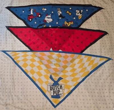 Dutch Bros Dutch Pup Dog Day Bandana 2025 Set of 3 - Blue, Red, and Yellow - Image 1 of 4