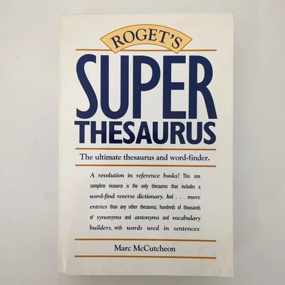 Rogets Super Thesaurus Reference Writing Paperback Book Marc McCutcheon 1995 - Image 1 of 4