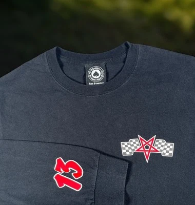 Camiseta Thrasher Skateboards Racing Negra Manga Larga Talla Pequeña S B14 Foto 1 de 4