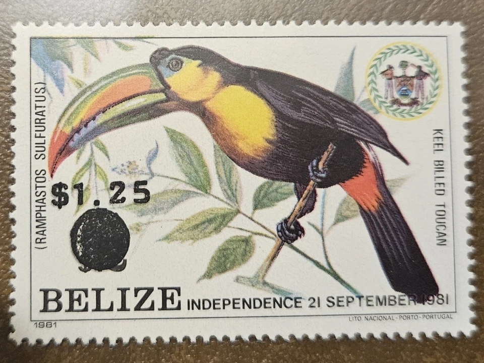 Tucán revalorizado Belice 1983 (Scott 428; SG 743) MNH Foto 1 de 1